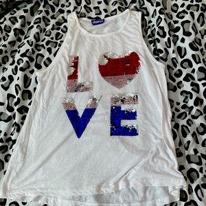 Tank top with sequins